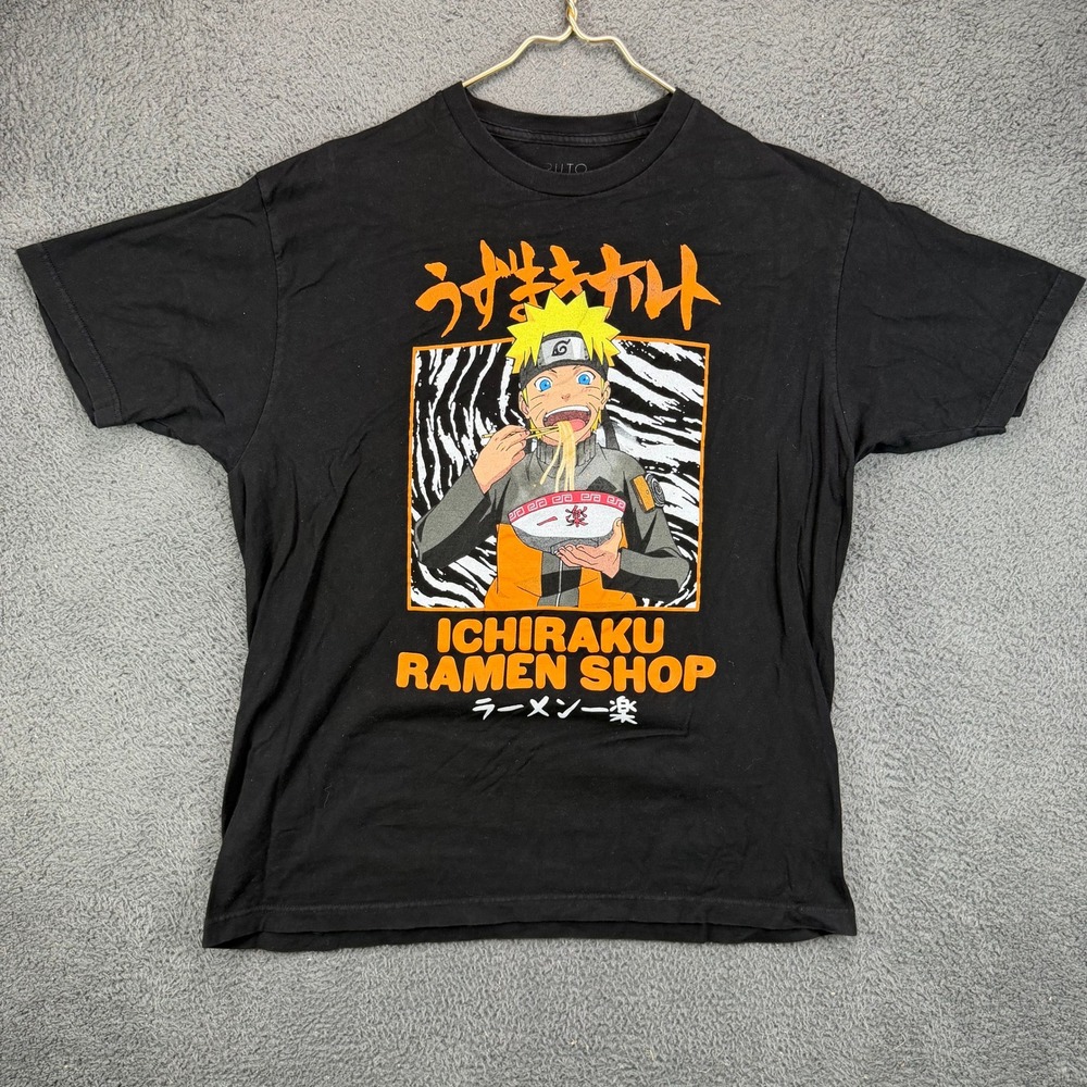 Naruto Shippuden Ichiraku Ramen Shop Graphic T-Shirt Black Kids XL 14-16 Viz